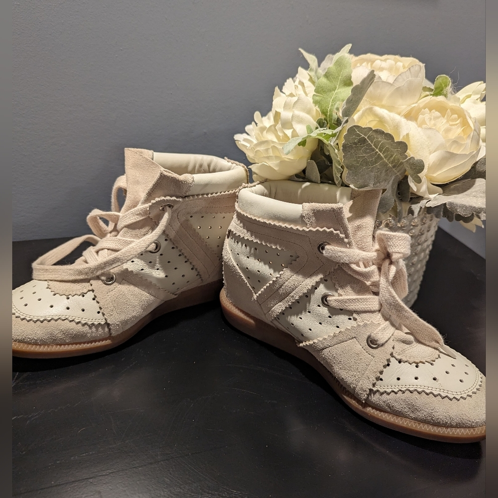 Isabel Marant Bobby Wedge Suede Sneakers